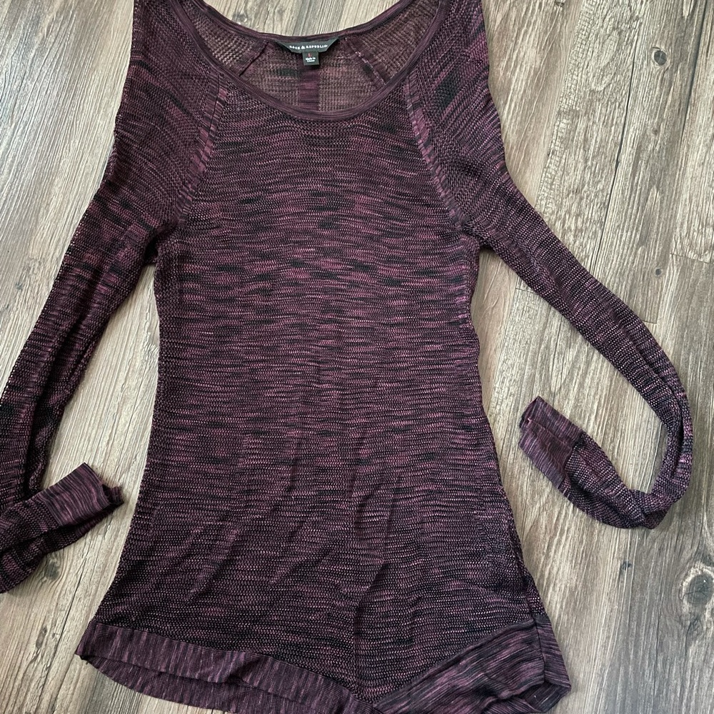 See through long sleeve top